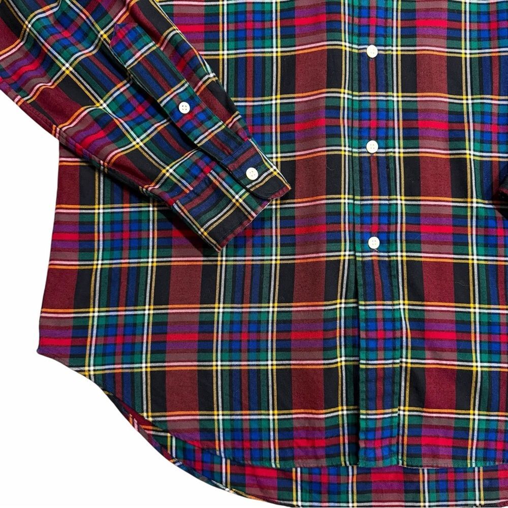 Ralph Lauren Plaid Flannel Button Down Shirt Multicolor Tartan Classic Fit Large - Picture 8 of 9